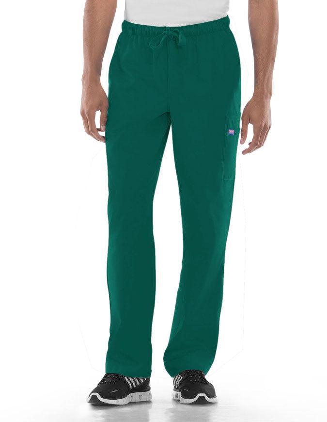 Cherokee Workwear Men's Drawstring Cargo Petite Scrub Pant - Hunter Green