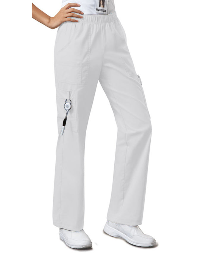 Cherokee WorkWear Women's Straight Leg Petite Scrub White