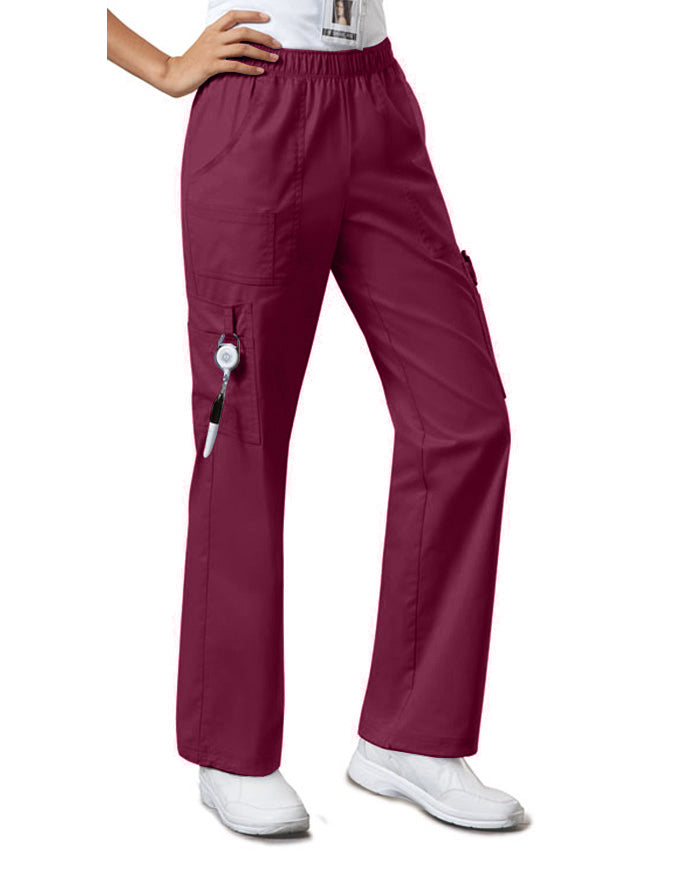 Cherokee WorkWear Women's Straight Leg Petite Scrub wine