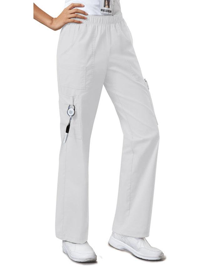 Cherokee WorkWear Premium Women's Straight Leg Tall Scrub Pants white