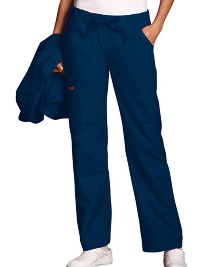 Cherokee Workwear Women Petite Drawstring Scrub Pants - Navy