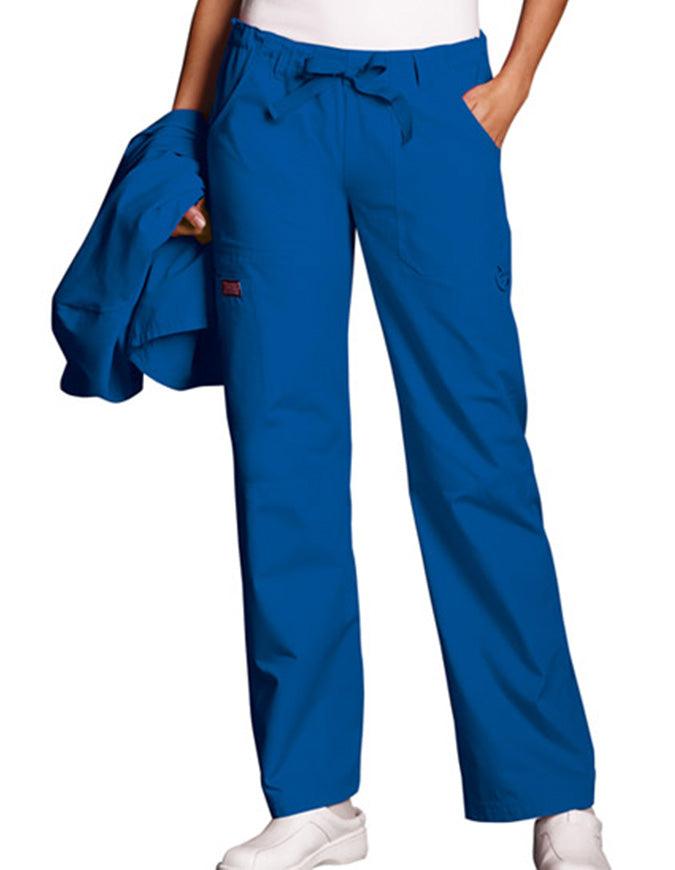 Cherokee Workwear Women Petite Drawstring Scrub Pants - Royal