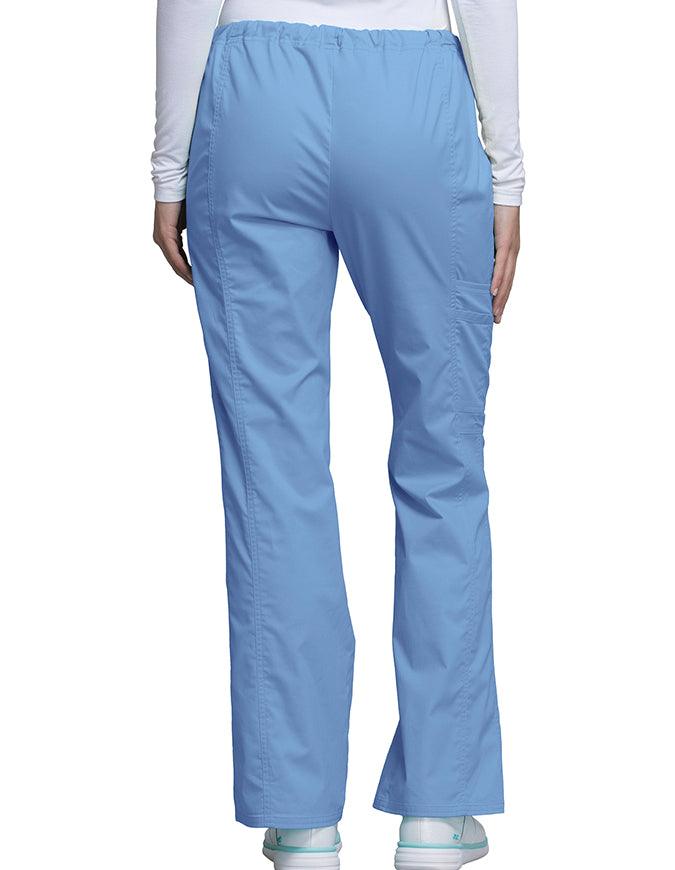 Cherokee Workwear Womens Petite Drawstring Pants - Ciel Blue