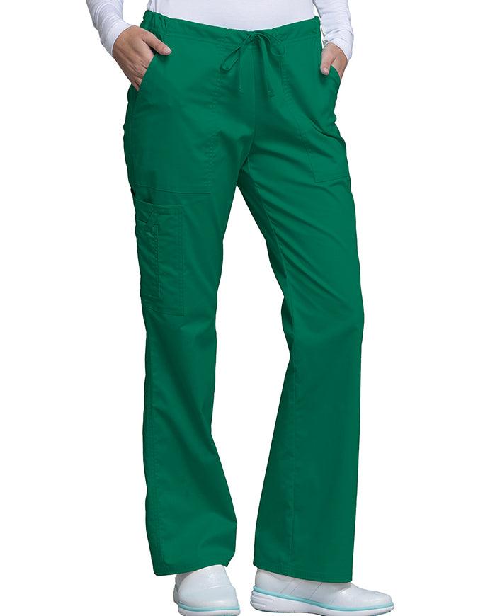 Cherokee Workwear Womens Petite Drawstring Pants - Hunter Green