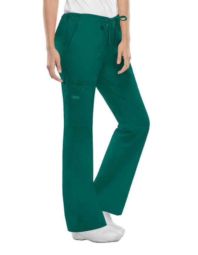 Cherokee Workwear Womens Petite Drawstring Pants - Hunter Green