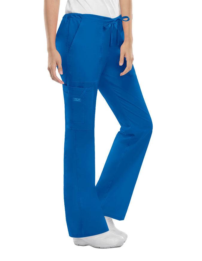 Cherokee Workwear Womens Petite Drawstring Pants - Royal Blue