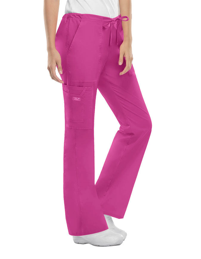 Cherokee Workwear Womens Drawstring Scrub Pants Shocking Pink