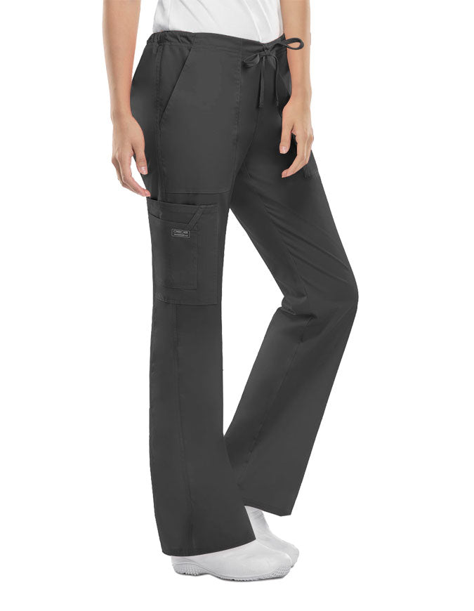 Cherokee Workwear Womens Drawstring Scrub Pants - Black