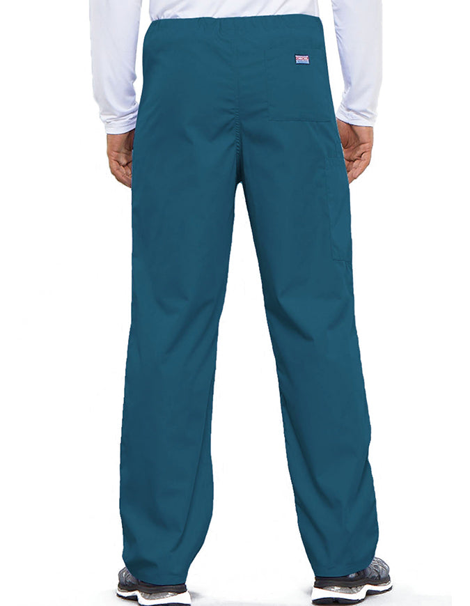 Cherokee Workwear Unisex Petite Drawstring Scrub Pants - Caribbean Blue