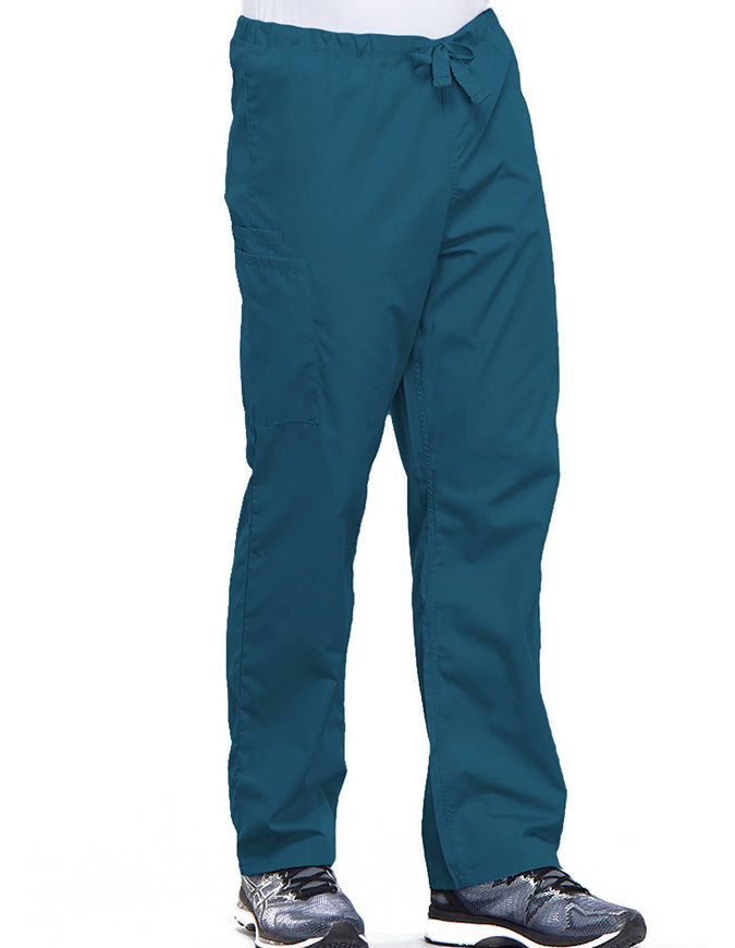 Cherokee Workwear Unisex Petite Drawstring Scrub Pants - Caribbean Blue