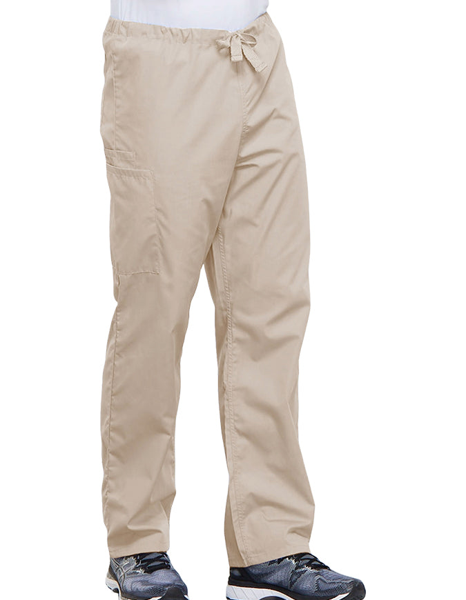 Cherokee Workwear Unisex Petite Drawstring Scrub Pants - Khaki