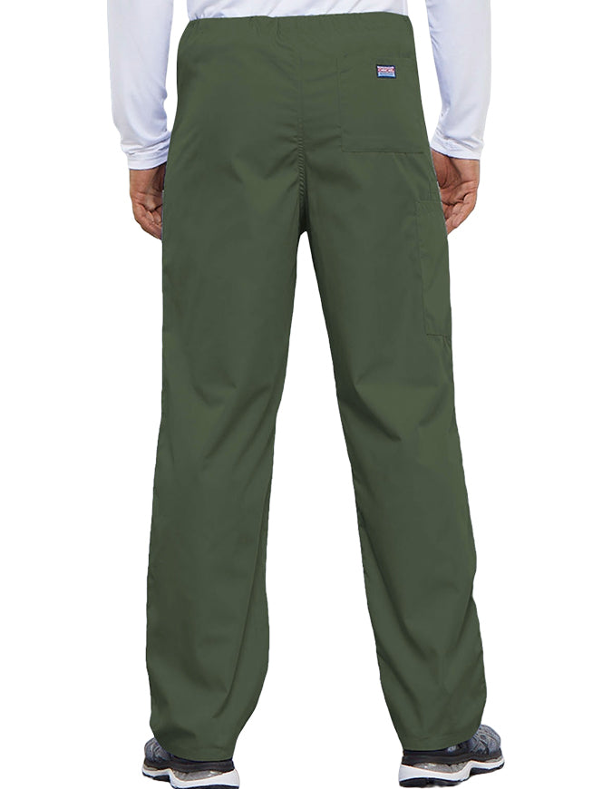 Cherokee Workwear Unisex Petite Drawstring Scrub Pants - Olive