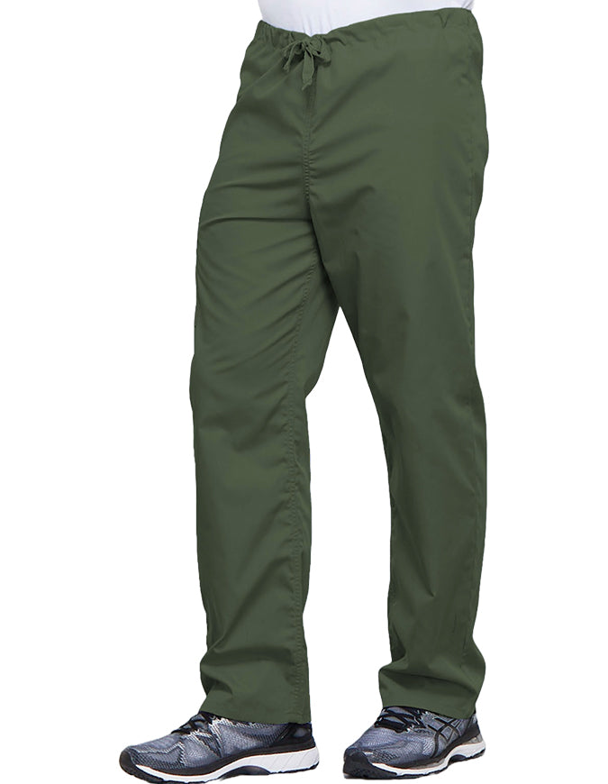 Cherokee Workwear Unisex Petite Drawstring Scrub Pants - Olive