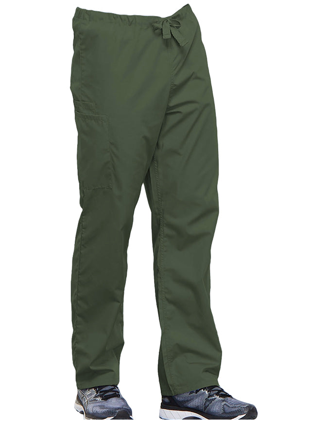 Cherokee Workwear Unisex Petite Drawstring Scrub Pants - Olive