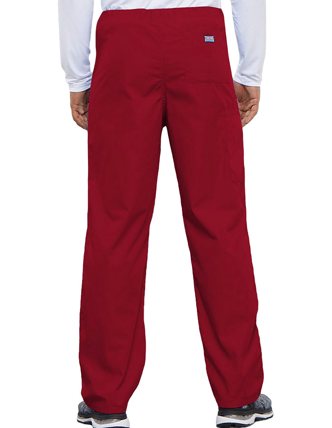 Cherokee Workwear Unisex Petite Drawstring Scrub Pants - Red