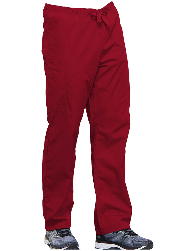 Cherokee Workwear Unisex Petite Drawstring Scrub Pants - Red