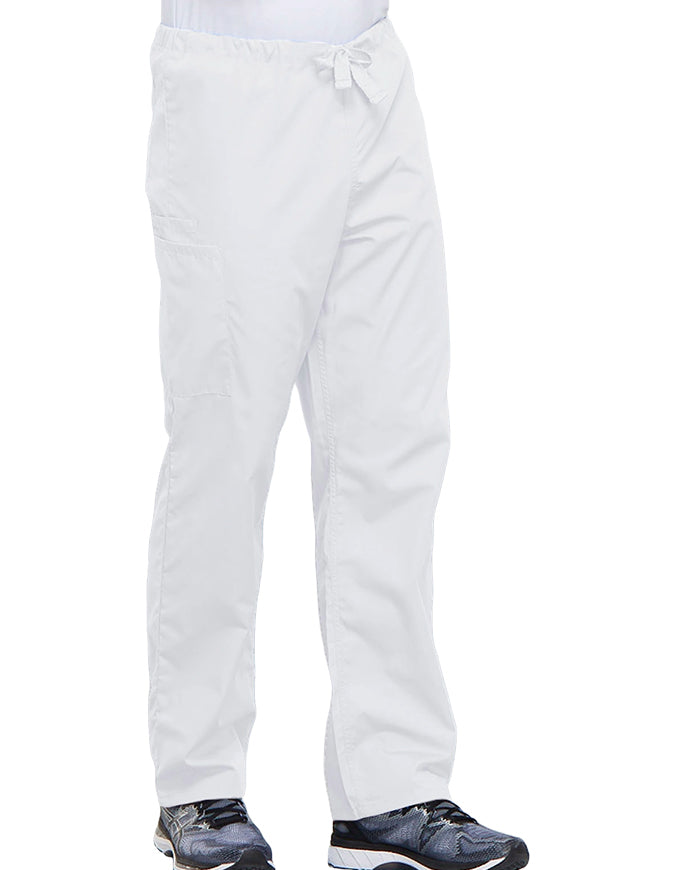 Cherokee Workwear Unisex Tall Drawstring Medical Scrub Pants - White