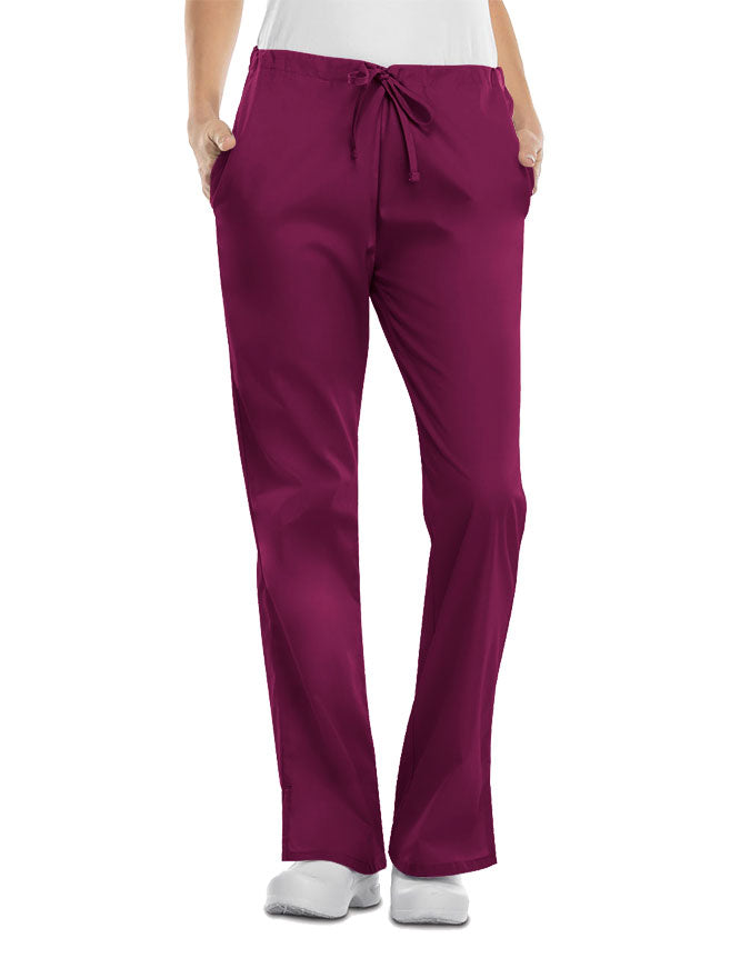 Cherokee Workwear Womens Petite Three Pocket Pants Wine