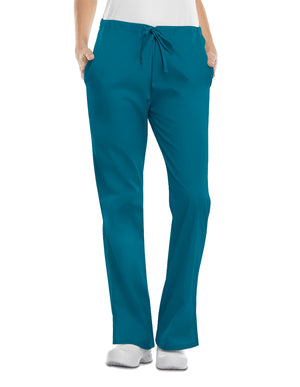 Cherokee Workwear Women Tall Low Rise Scrub Pants Caribbean Blue