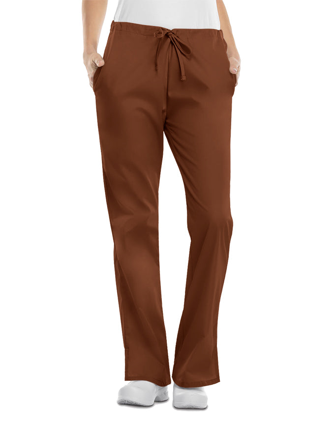 Cherokee Workwear Women Tall Low Rise Scrub Pants Chocolate