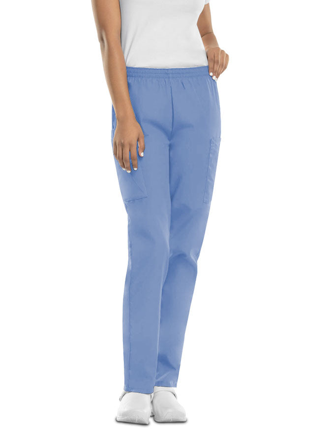 Cherokee Workwear Women Four Pocket Petite Pants - Ceil Blue