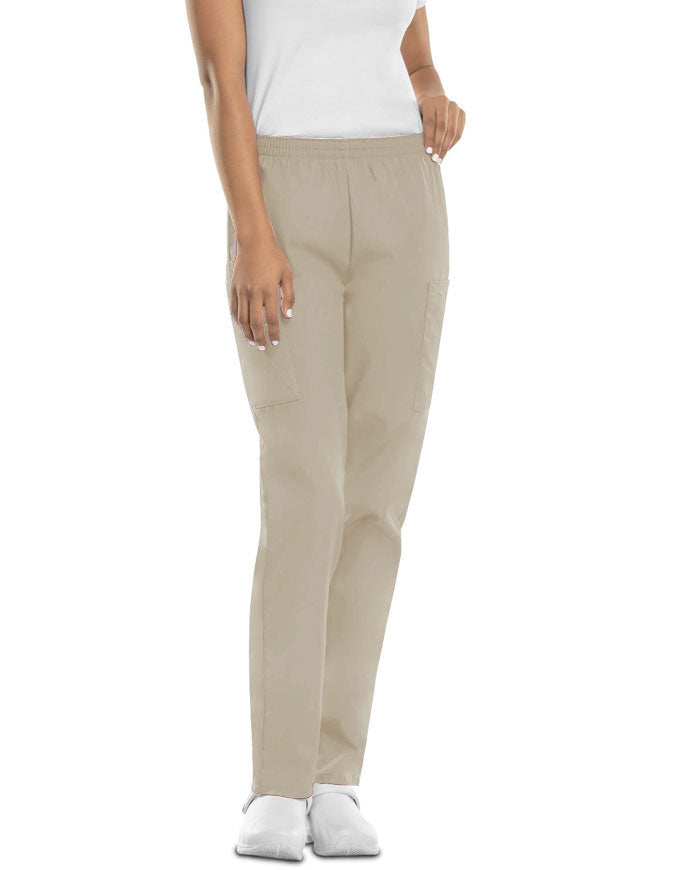 Cherokee Workwear Women Four Pocket Petite Pants - Khaki