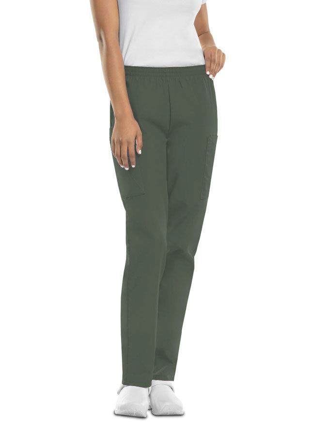 Cherokee Workwear Women Four Pocket Petite Pants - Olive