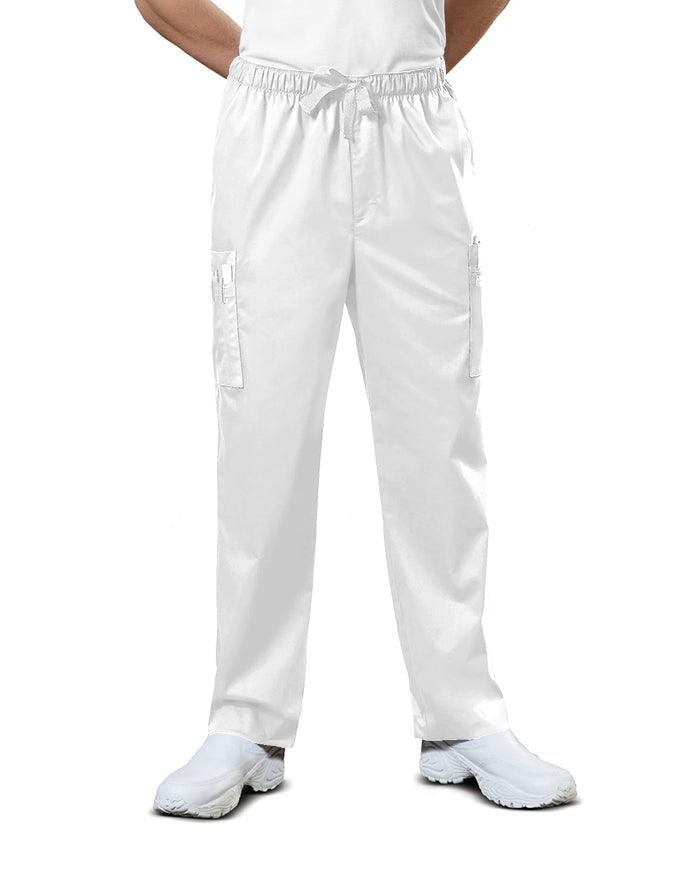 Cherokee WorkWear Men Natural Rise Drawstring Pants White