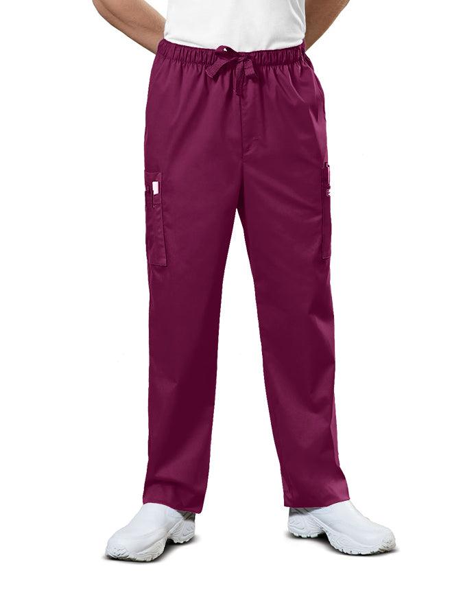 Cherokee WorkWear Men Natural Rise Drawstring Pants Wine