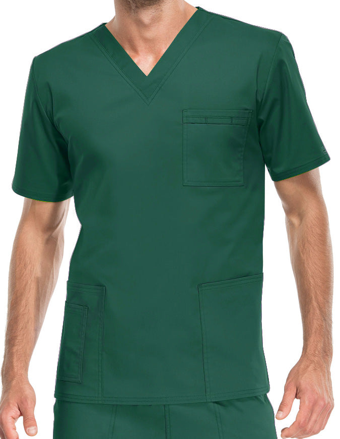 Cherokee Workwear Unisex V-Neck Nurses Scrub Top - Hunter Green