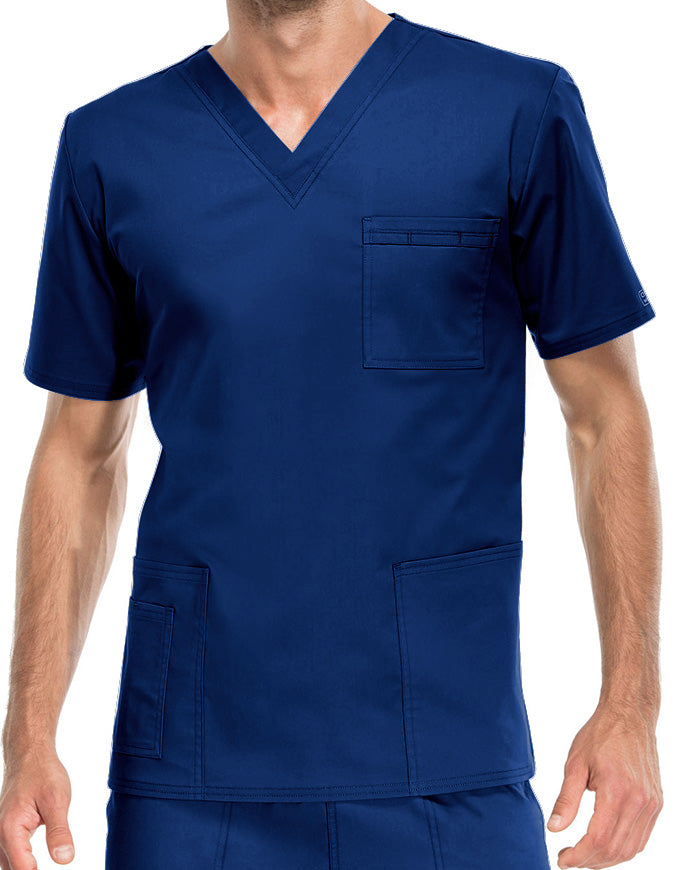 Cherokee Workwear Unisex V-Neck Nurses Scrub Top - Navy