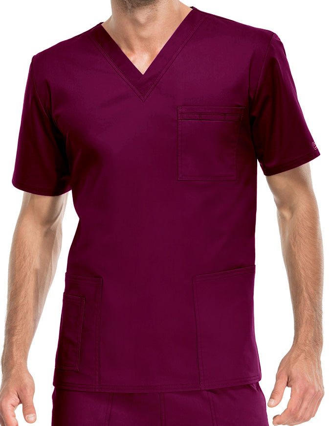 Cherokee Workwear Unisex V-Neck Nurses Scrub Top - Wine