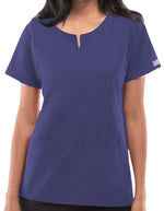 Cherokee Workwear Womens Four Pocket Scrub Top Grape