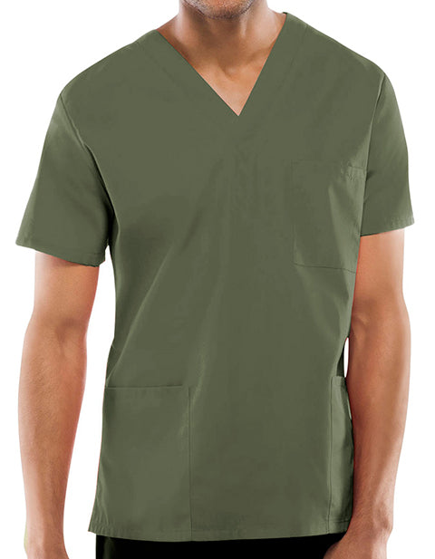 Cherokee Workwear Unisex Three Pocket Scrub Top - Olive