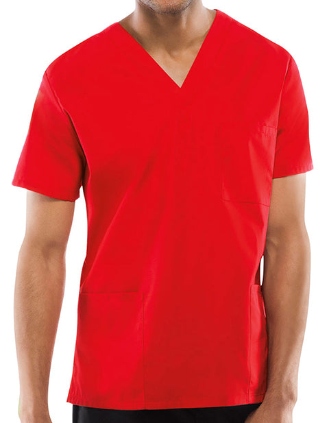 Cherokee Workwear Unisex Three Pocket Scrub Top Red