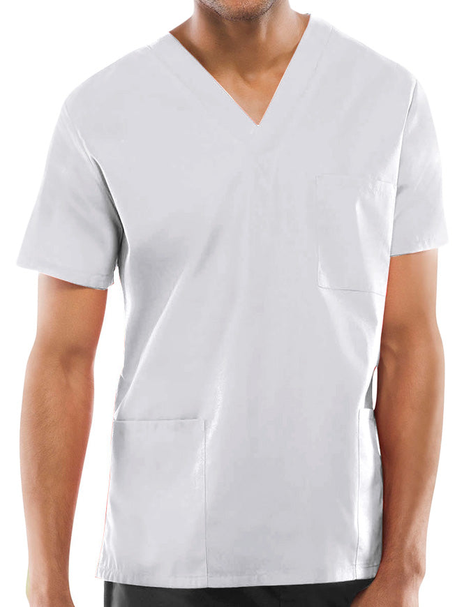 Cherokee Workwear Unisex Three Pocket Scrub Top White