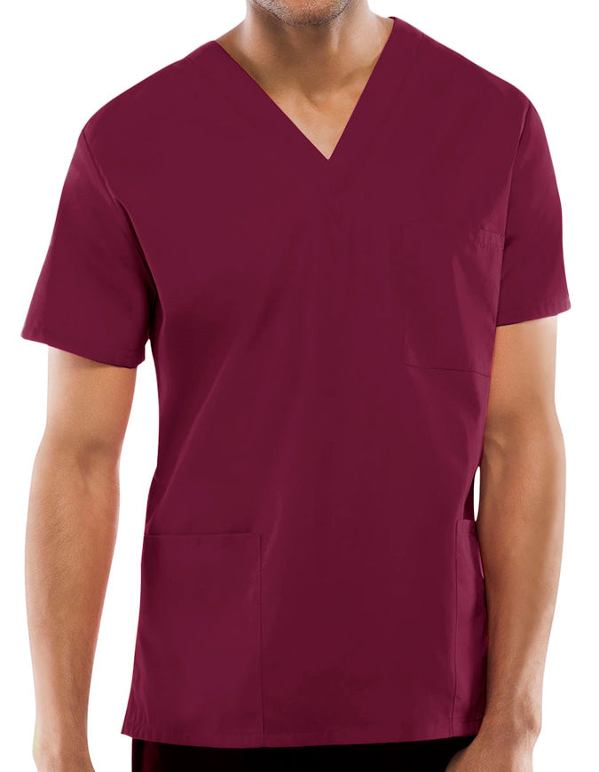 Cherokee Workwear Unisex Three Pocket Scrub Top - Wine