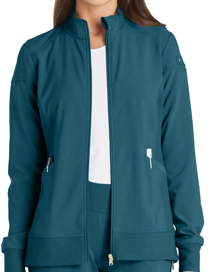 Cherokee iFlex Women's Zip Front Jacket - Caribbean Blue