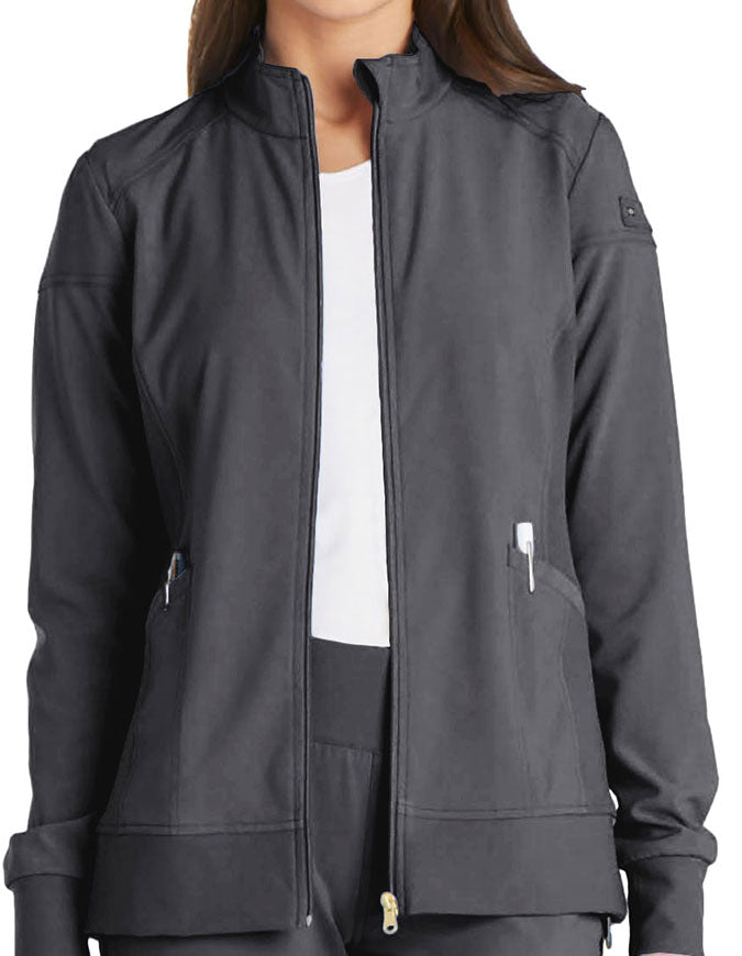 Cherokee iFlex Women's Zip Front Jacket - Pewter