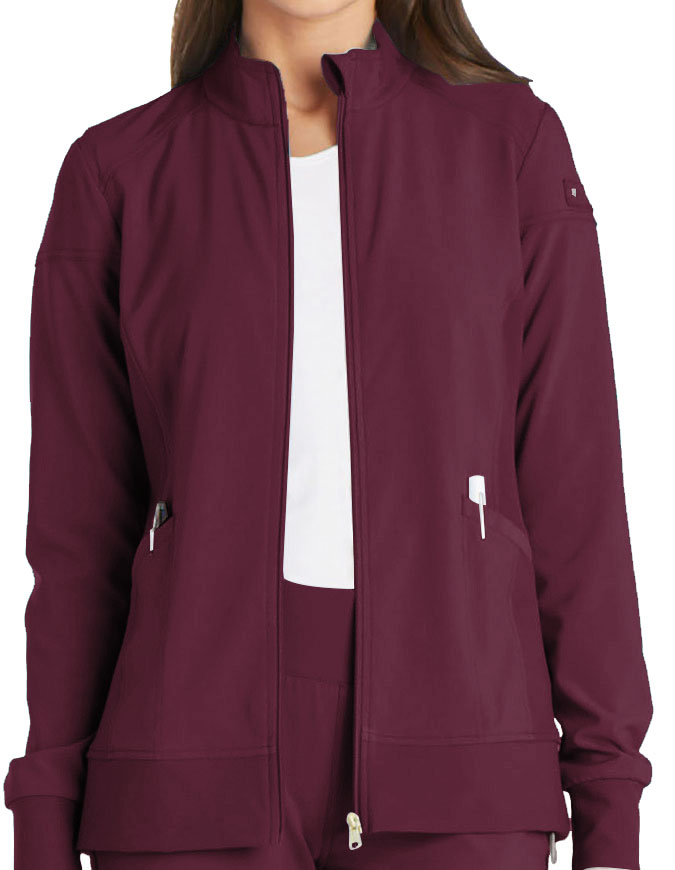 Cherokee iFlex Women's Zip Front Jacket - Wine