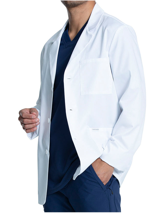 Cherokee Project Lab Men's Fit Consultation Length Tall Lab Coat - White