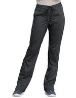 Cherokee Workwear Revolution Women's Mid Rise Straight Leg Drawstring Tall Pant Pewter