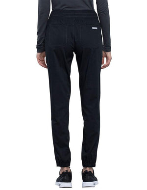 Cherokee Workwear Revolution Women's Natural Rise Tapered Leg Jogger Petite Pant - Black