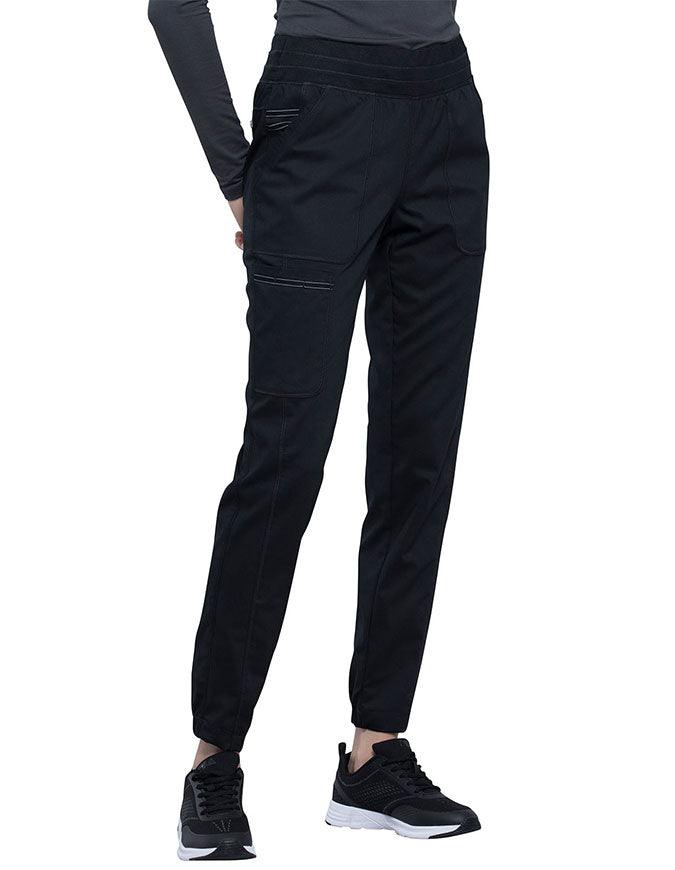 Cherokee Workwear Revolution Women's Natural Rise Tapered Leg Jogger Petite Pant - Black