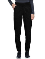 Cherokee Workwear Revolution Women's Natural Rise Tapered Leg Jogger Tall Pant Black