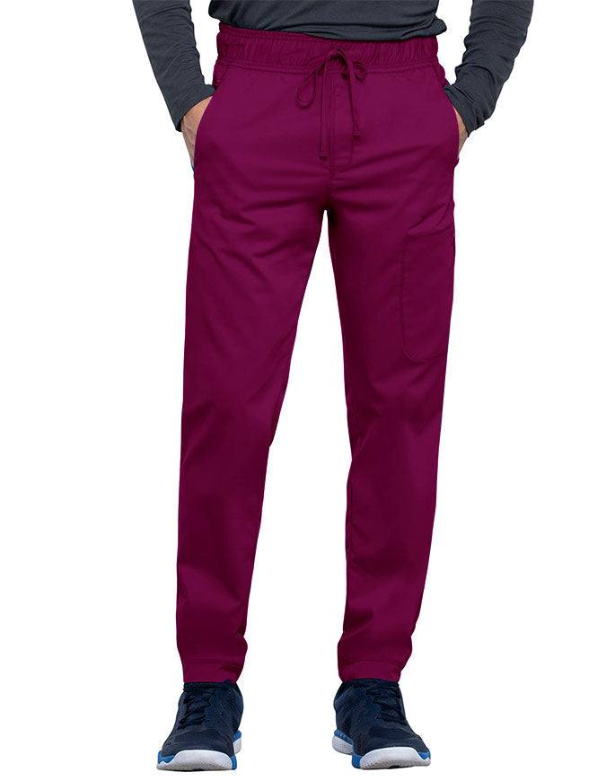 Cherokee Workwear Revolution Men's Natural Rise Straight Leg Jogger Petite Pant - Wine