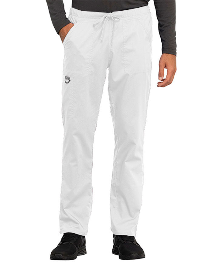 Cherokee Workwear Revolution Unisex Tapered Leg Drawstring Petite Pant white