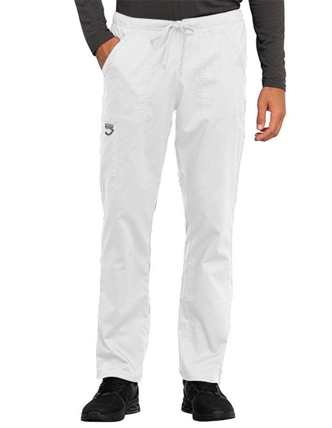 Cherokee Workwear Revolution Unisex Tapered Leg Drawstring Tall Pant white