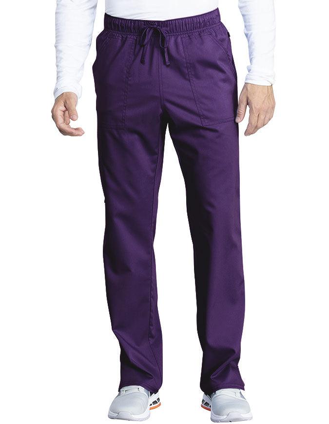 Cherokee Workwear Revolution Tech Unisex Mid Rise Straight Leg Petite Pant - Eggplant