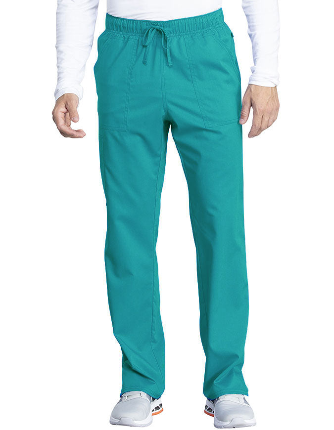 Cherokee Workwear Revolution Tech Unisex Mid Rise Straight Leg Petite Pant - Teal Blue